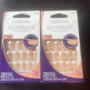 Nailene so natural everyday French short sheer nail set bundle
two boxes